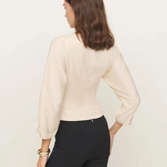 Reformation Martha Front Button Asymmetric Corset Blouse Top Size 2 NWOT - Picture 4 of 11